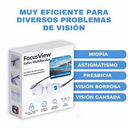 (PAGUE 1 Y LLEVE 3) FocusView Gafas Multifocales + 2 Gafas de Visión Nocturna